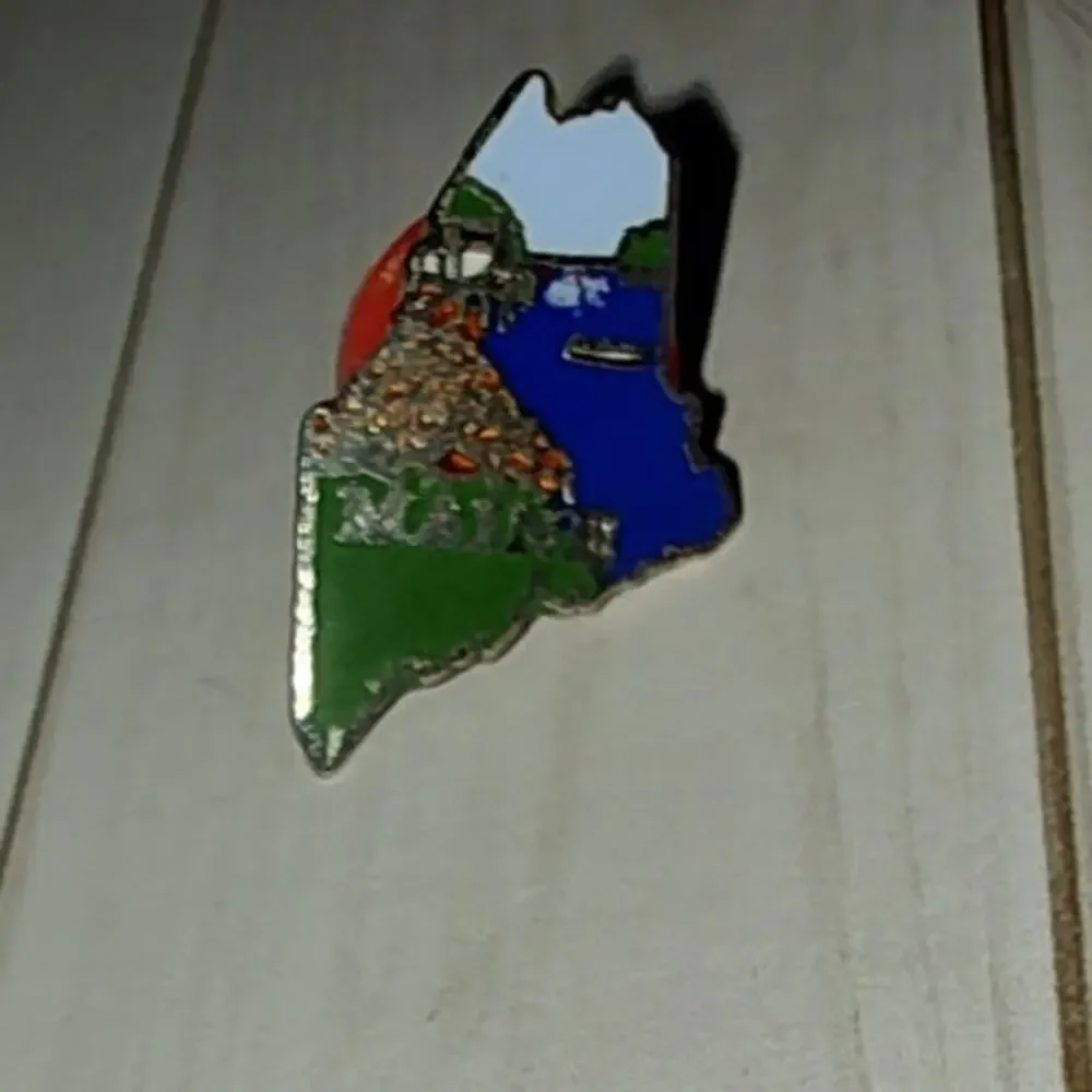 Maine State Shaped Pin Souvenir Travel Hat Lapel Collectible